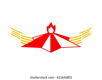 Eternal flame symbol is day of victory on May 9. Russian National Military holiday
