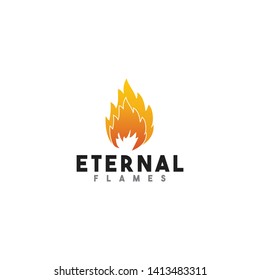 Eternal flames fire logo design icon