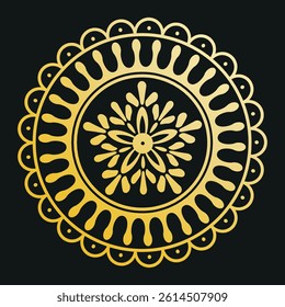 Eternal Golden Ring Mandala White Background