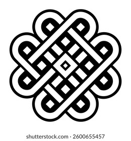 Eternal knot symbol icon in solid style