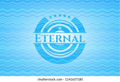  Eternal light blue water wave emblem.