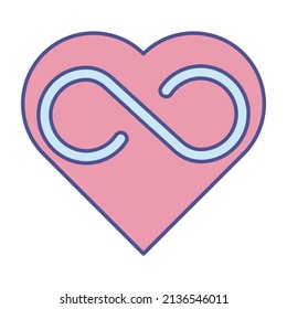 Eternal love Fill inside vector icon which can easily modify or edit 