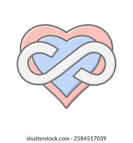 Eternal Love lineal color icon, vector, pixel perfect, illustrator file