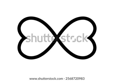 eternal love vector icon, infinity symbol made of two hearts, endless sign