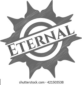 Eternal pencil strokes emblem