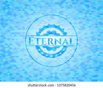 Eternal realistic light blue emblem. Mosaic background