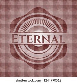 Eternal red geometric badge. Seamless.
