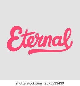 Eternal script text typography valentine vector  transparent background