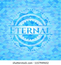 Eternal sky blue mosaic emblem