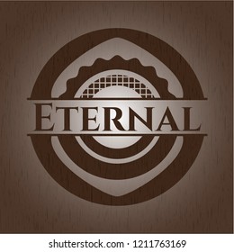 Eternal wooden emblem. Vintage.