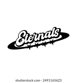 Eternals Typography Y2K Clothing Logo Patch Apparel Fashion Vector Design K40, Commercial Use