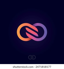 Concepto de diseño de logotipo de símbolo de Enlace de conexión eterna
