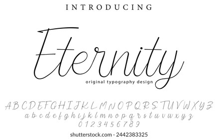 Eternity Font Stylish brush painted an uppercase vector letters, alphabet, typeface