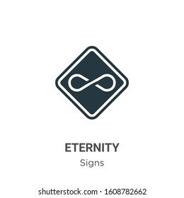 Eternity glyph icon vector on white background. Flat vector eternity icon symbol sign from modern signs collection for mobile concept and web apps design.