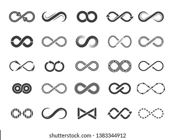 Eternity icon. Mobius line vector logo infinity symbols isolated on white
