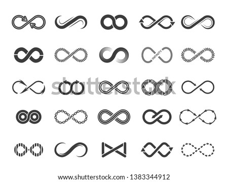 Eternity icon. Mobius line vector logo infinity symbols isolated on white