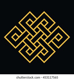 Eternity knot, buddhist symbol, vector illustration