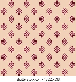 Eternity knot pattern, buddhist symbol, vector illustration