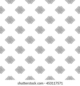 Eternity knot pattern, buddhist symbol, vector illustration