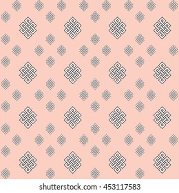 Eternity knot pattern, buddhist symbol, vector illustration