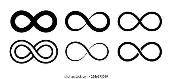Eternity loop symbol logo vector endless abstract line icon. Infinite unlimited cycle sign illustration concept design