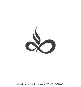 Eternity Sign With Flame On Top Powerfull Logo Vector