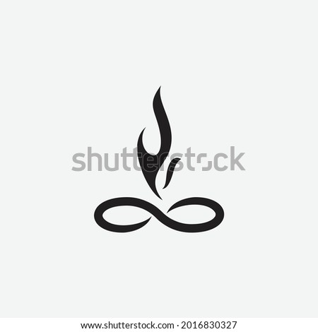 eternity sign with flame on top powerfull logo vector