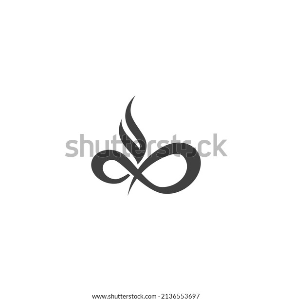 eternity\
sign with flame on top powerfull logo\
vector