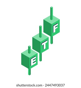 ETF concept. Exchange traded fund. Business Growth.  Stock market index fund. Vector illustration flat design. Isolated on white background.