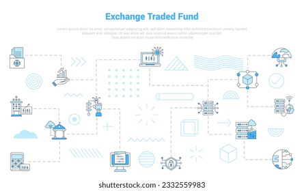 etf exchange traded fund concept with icon set template banner with modern blue color style