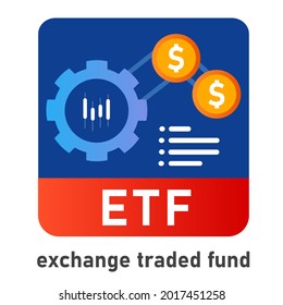 ETF exchange traded fund icon investor invest in mutual fund money financial related to indices index stocks market