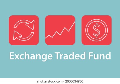 Concepto del fondo cotizado en bolsa ETF - ilustración vectorial