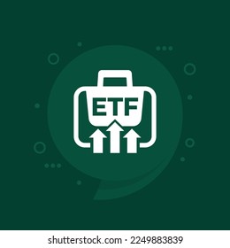 ETF portfolio growth icon, exchange traded funds vector
