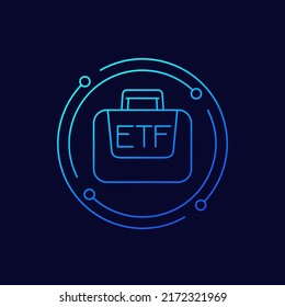 ETF Portfolio Icon, Exchange Traded Funds Linear Design