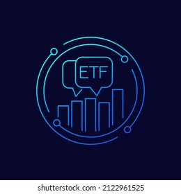 ETF Trading Line Icon With A Chart, Exchange Traded Funds