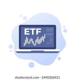 ETF trading vector icon, exchange traded funds, financial analytics