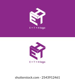 ETH diseño de logotipo de forma hexagonal. logotipo tridimensional, Plantilla de Vector. Letra inicial de Vector hexagonal moderno ETH