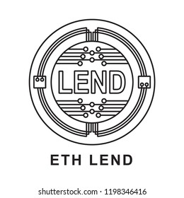 eth lend coin  Cryptocurrency  icon outline