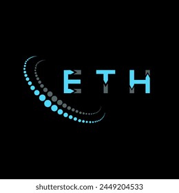ETH-Buchstabe Logo abstraktes Design. Einzigartiges Design der ETH. ETH.
