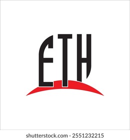 ETH letra logotipo design com fundo branco no ilustrador, logotipo vetorial fonte alfabeto moderna