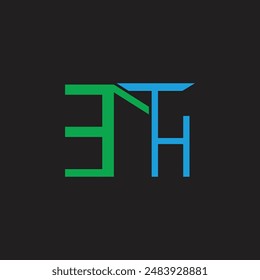 ETH logo monogram isolated on circle element design template, ETH letter logo design 