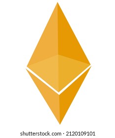 eth logo in yellow (royalty free)