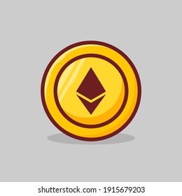 Ilustración De Icono Del Vector Eth. Vector Premium Aislado Con Concepto De Icono Cripto. Estilo de dibujo plano