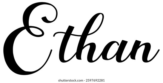 Ethan - black color - first name - ideal for websites, e-mails, presentations, greetings, sublimation cards, cricut, t-shirt, sweatshirt, prints, cricut, silhouette,