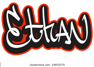 Ethan Graffiti Font Style Name Hiphop Stock Vector Royalty Free