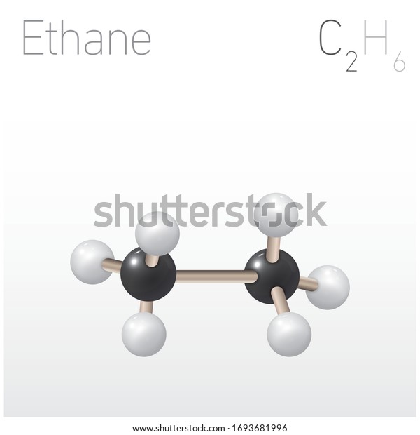 Modelo Etane C2H6 de Fórmula Química Estructural y Molécula ...