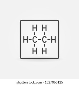 Ethane formula outline icon. Vector chemistry c2h6 concept symbol in thin line style