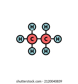 Ethane formule color line icon. Pictogram for web page, mobile app, promo.