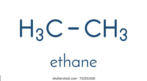 Ethane natural gas component molecule. Skeletal formula.