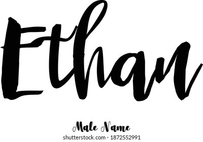 Ethan-Male Name Bold Cursive Calligraphy Typeface Text 